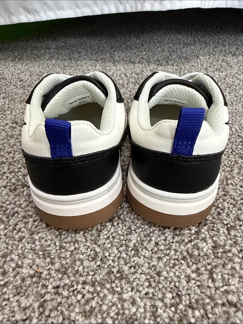 Old Navy Black White Sneakers with Red Spider-Man Emblem